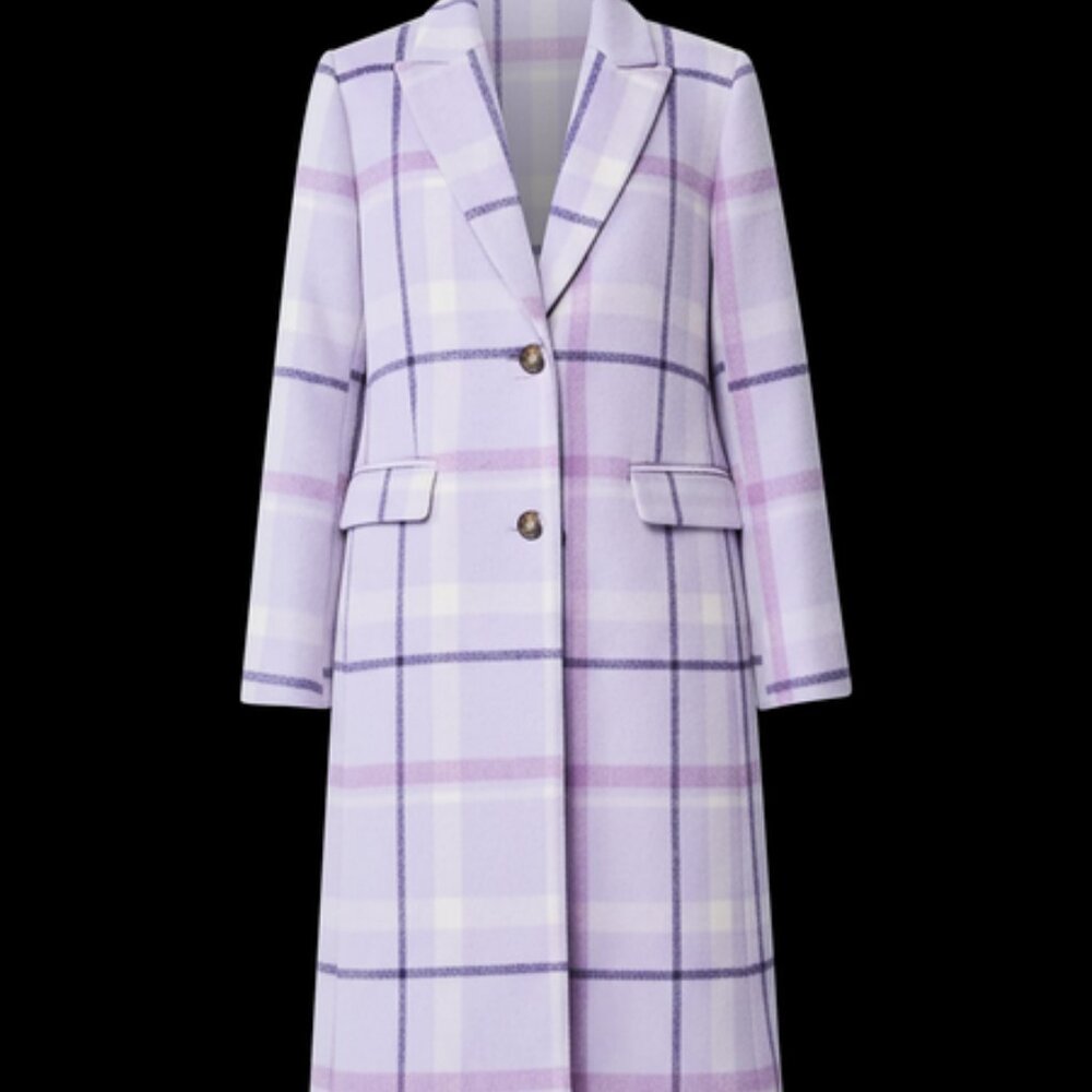 NWT Ann Taylor Plaid Chesterfield Coat